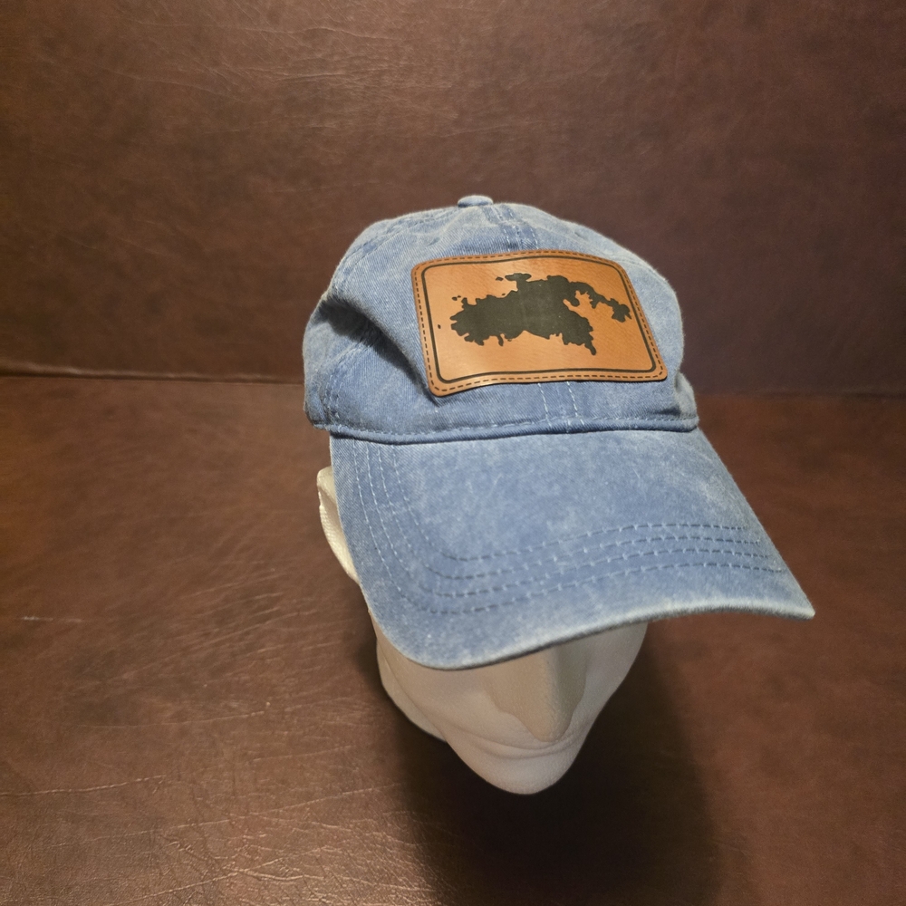 Blue Denim Cap With Brown Patch - image 1
